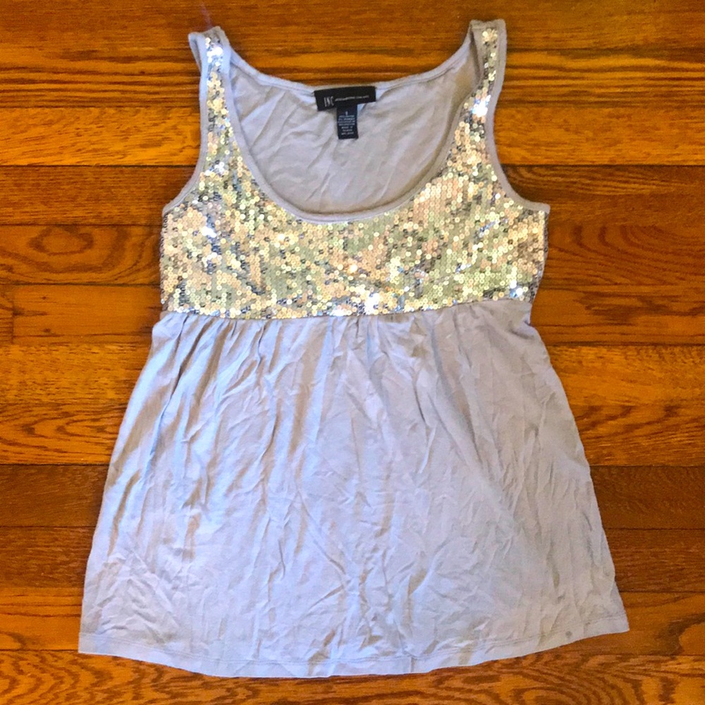 INC sequin empire waist top